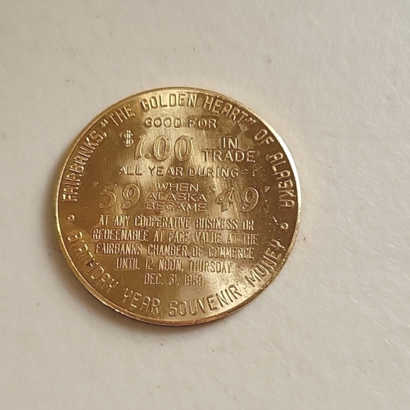 Alaska 1959 Fairbanks $1.00 Trade Coin - Picture 2 of 3